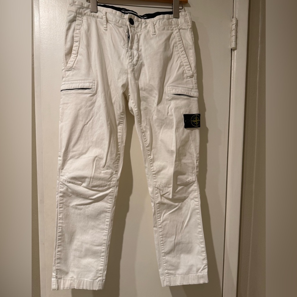 Stone Island Men’s Cargo Pants (White)